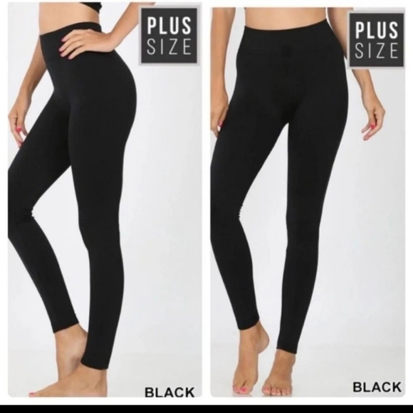 🔥$5🔥BLACK LEGGINGS-PLUS SIZE- - Picture 2 of 4